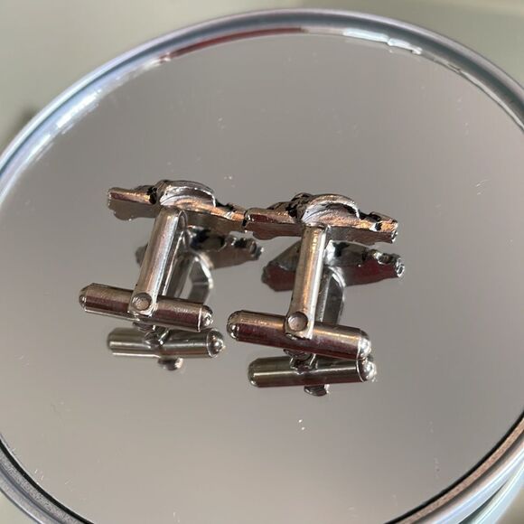 Vintage silver tone “old.car” cuff links - Picture 3 of 4